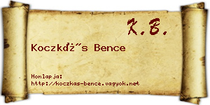 Koczkás Bence névjegykártya