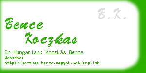 bence koczkas business card